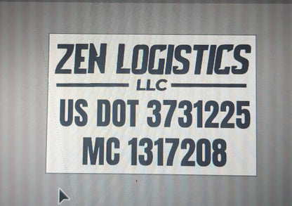 Semi Truck DOT Decals